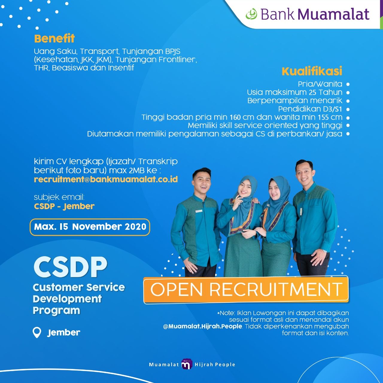 Rekrutmen Bank Muamalat Indonesia Tbk - LOKERNAS