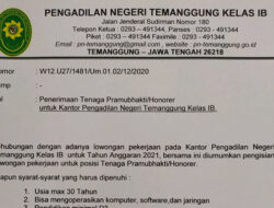 Lowongan Kerja Pengadilan Negeri Temanggung