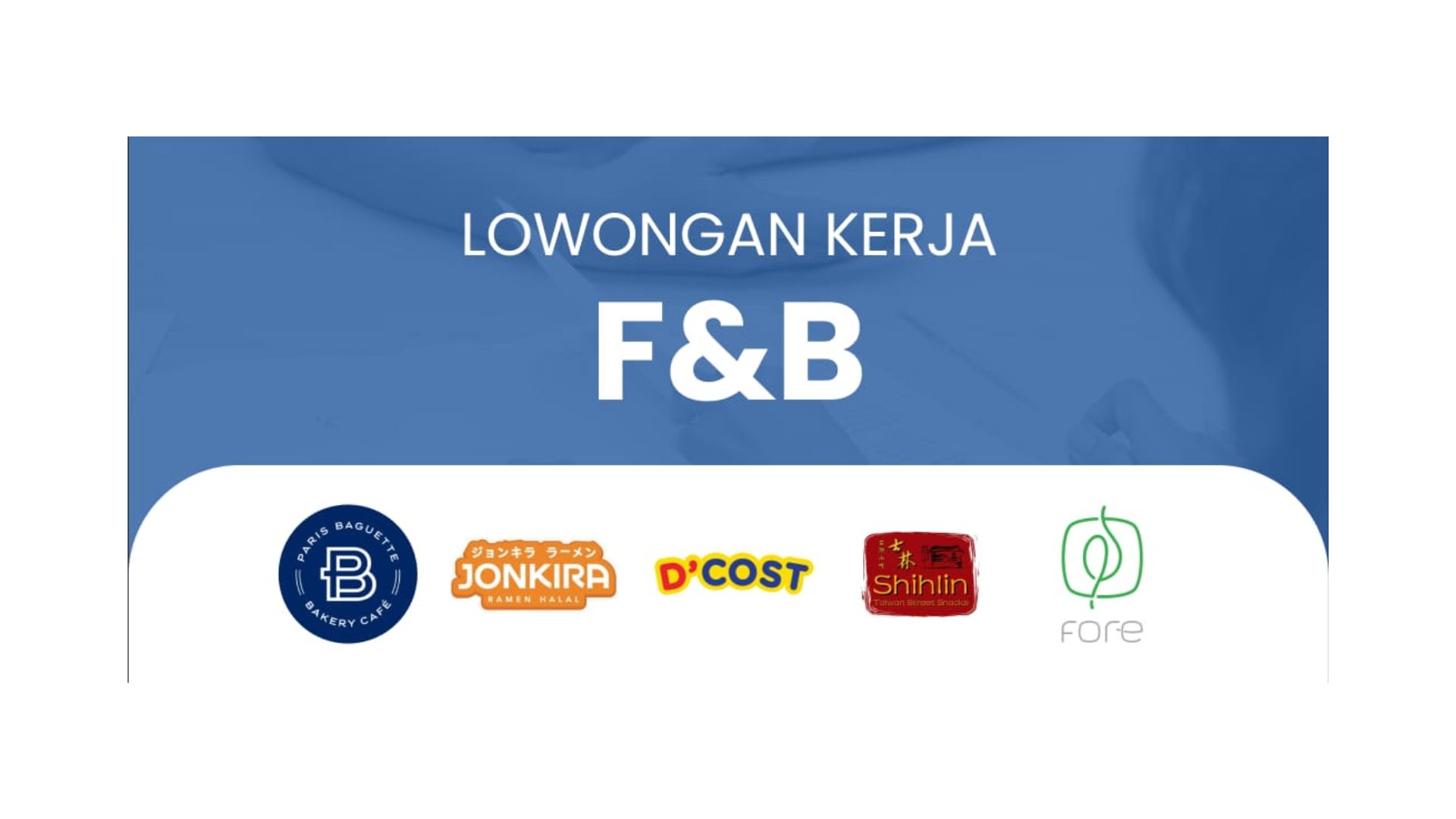 Daftar Lowongan Kerja F&B di Indonesia